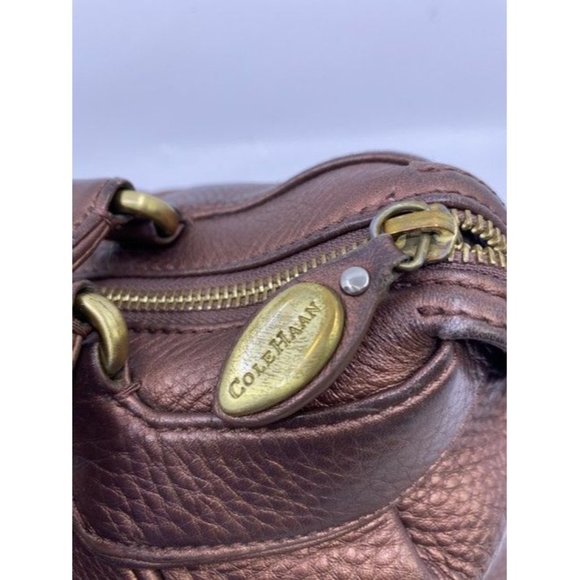 Cole Haan Zipper Snap Rose Leather Shoulder Bag - Picture 7 of 10